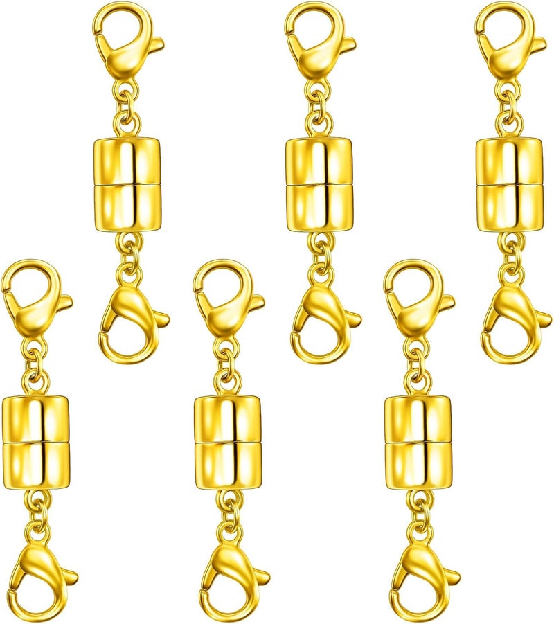Qulltk Double Lobster Clasp Magnetic Necklace Clasps and Closures 14K Gold and Silver Magnetic Jewelry Clasps Converters for Bracelet Necklaces Extender - Image 1